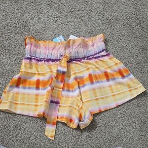 Vibrant High Waist Tie-Dye Shorts